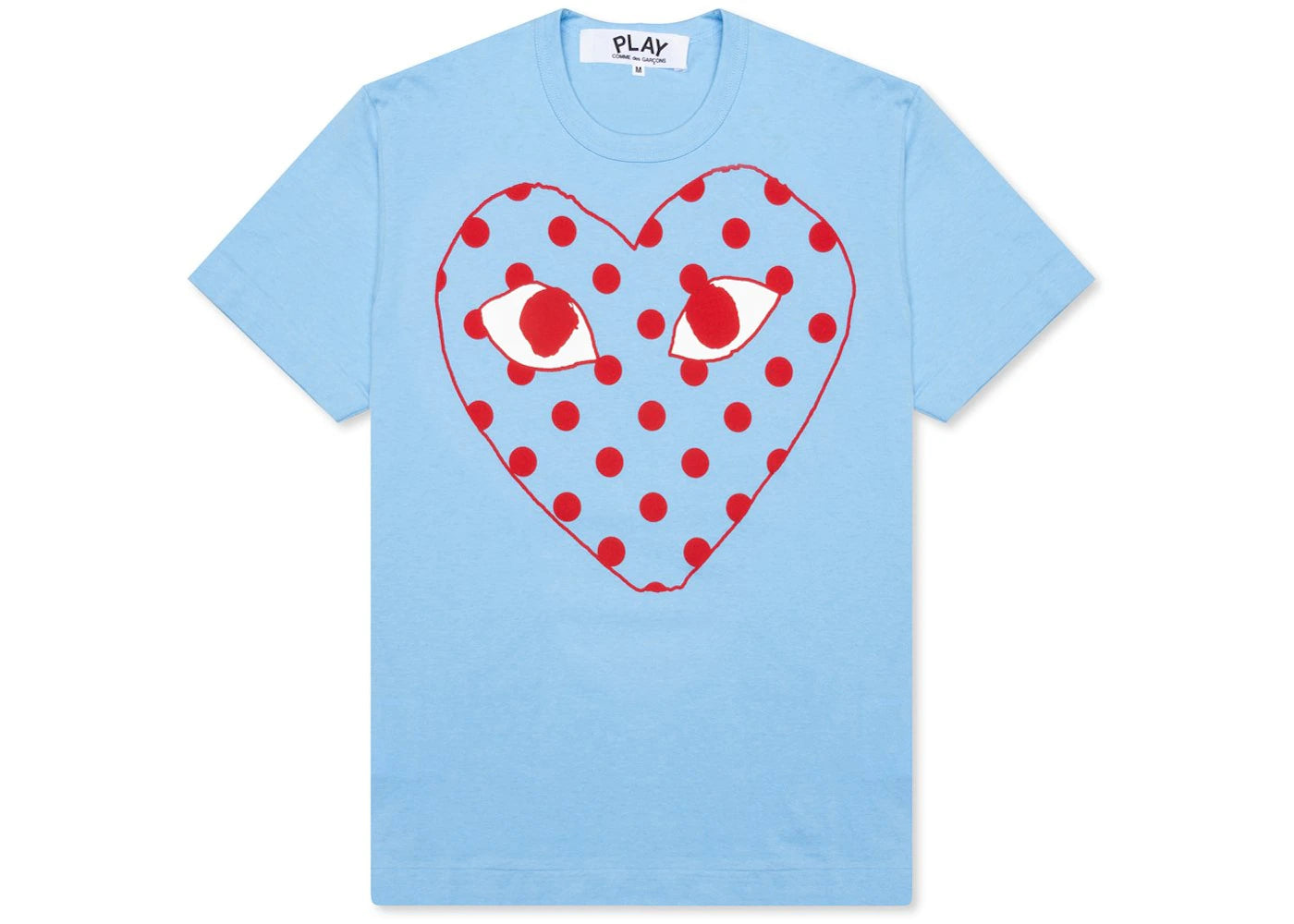 Comme des Garcons PLAY Play Pastelle Polka Dot Red Heart T-shirt Blue