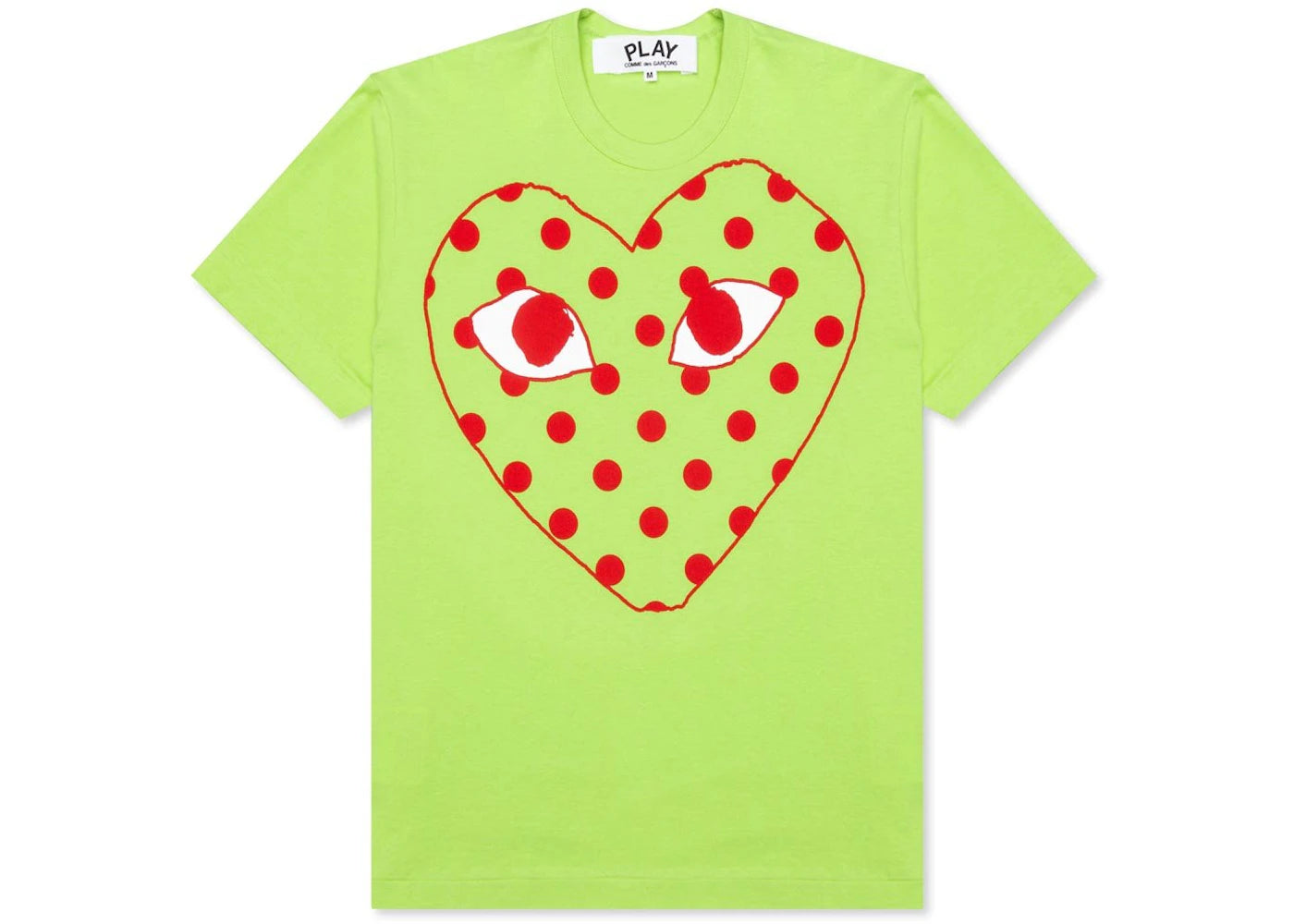 Comme des Garcons PLAY Play Pastelle Polka Dot Red Heart T-shirt Green