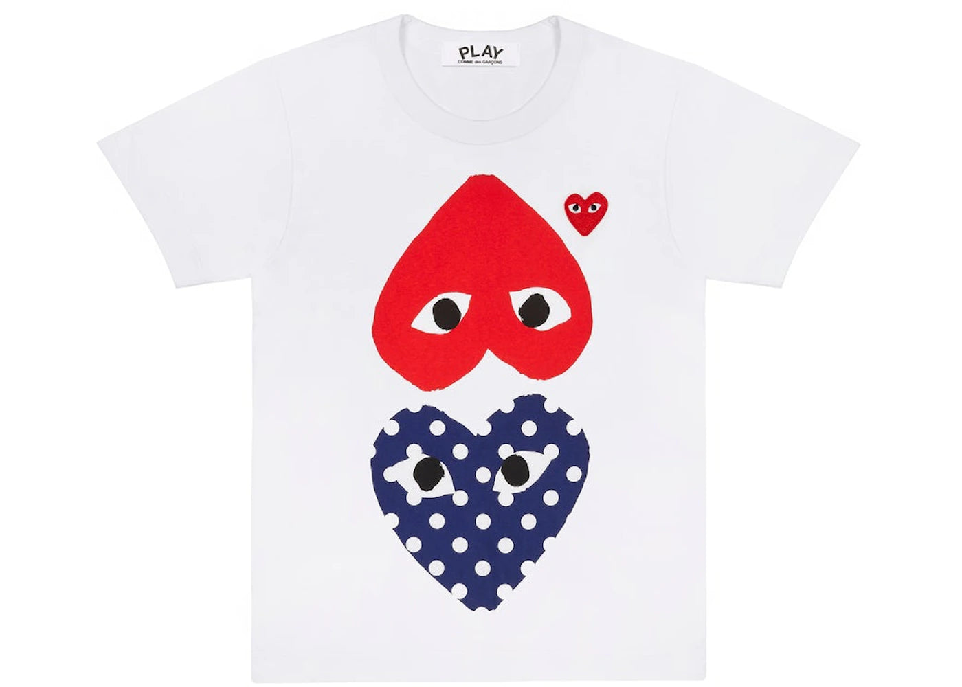 Comme des Garcons PLAY Play Polka Dot With Upside Down Heart T-shirt White
