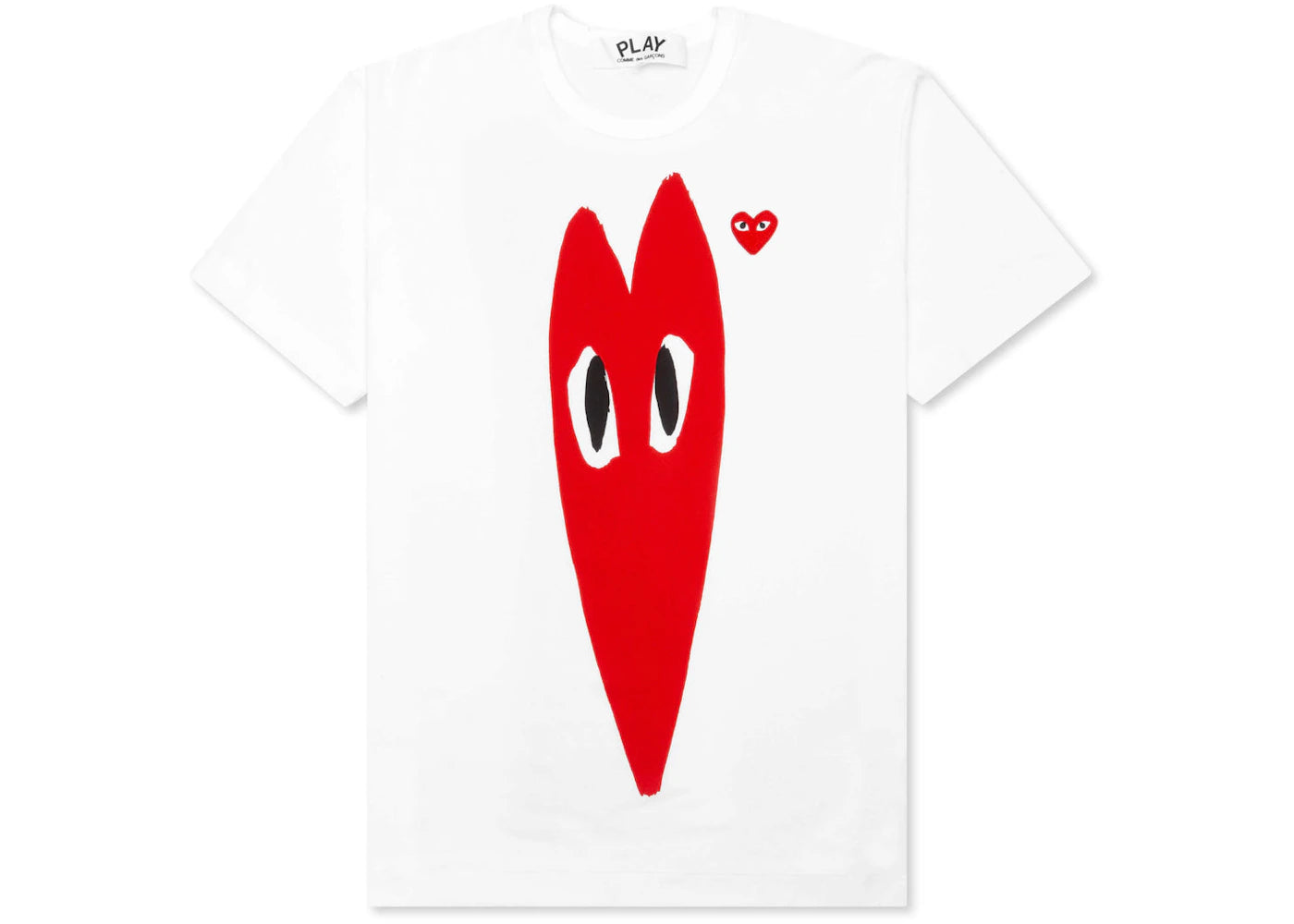 Comme des Garcons Play Red Emblem Long Heart T-shirt White