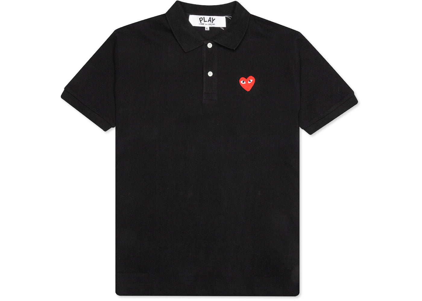 Comme des Garcons PLAY Play Red Emblem Polo Black