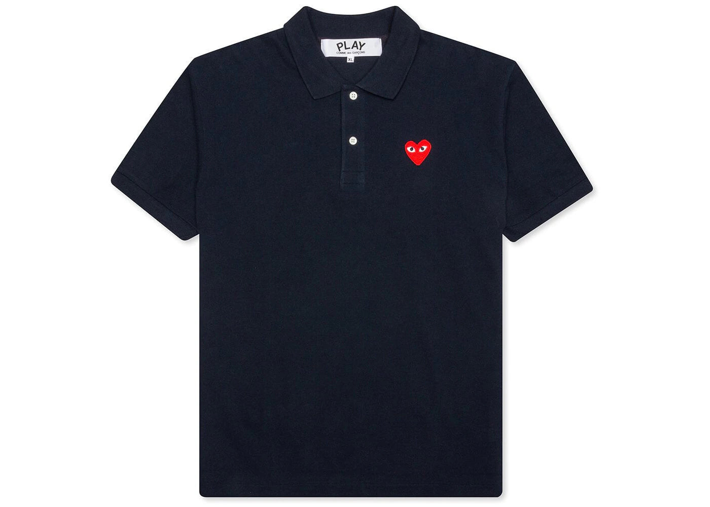 Comme des Garcons PLAY Play Red Emblem Polo Navy