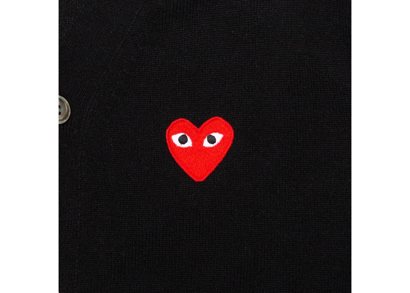 Comme des Garcons PLAY Play Red Heart Knit Cardigan Sweater Black