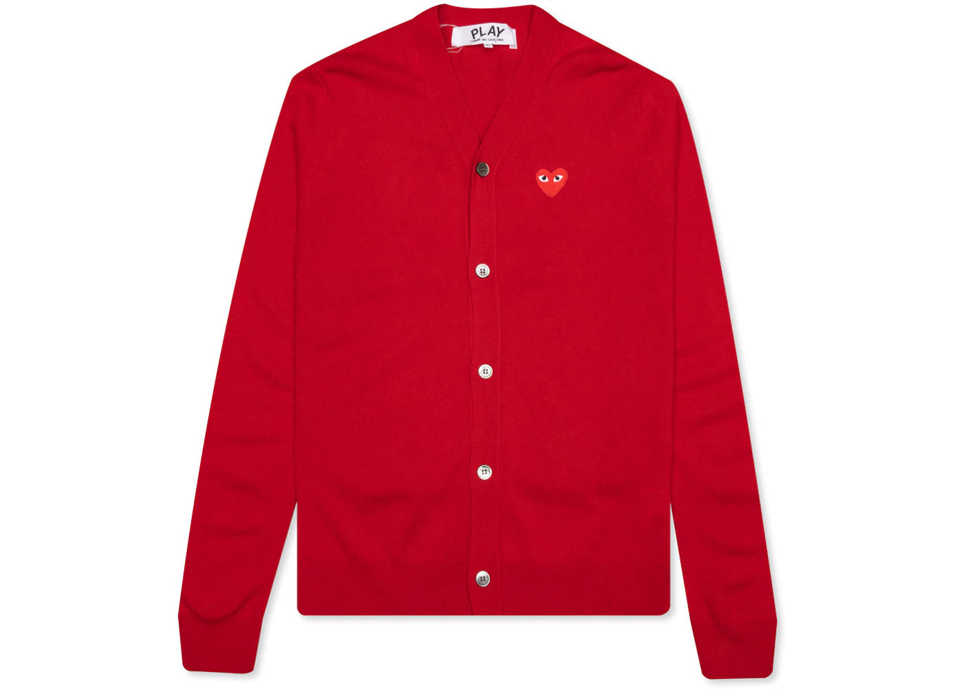 Comme des Garcons PLAY Play Red Heart Knit Cardigan Sweater Red