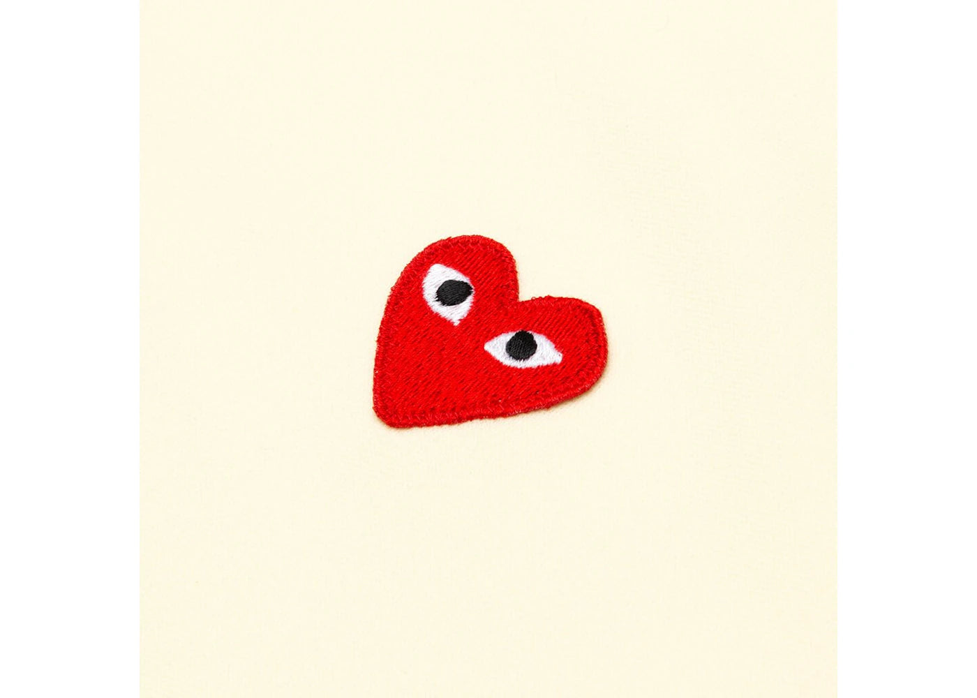 Comme des Garcons PLAY Play Red Heart Zip Up Hoodie Ivory