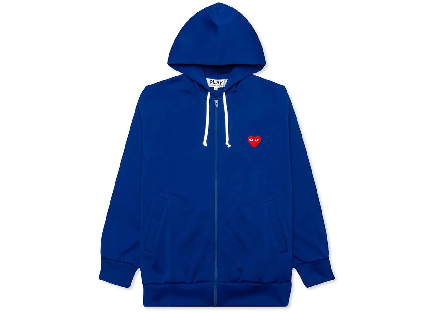 Comme des Garcons PLAY Play Red Heart Zip Up Hoodie Navy