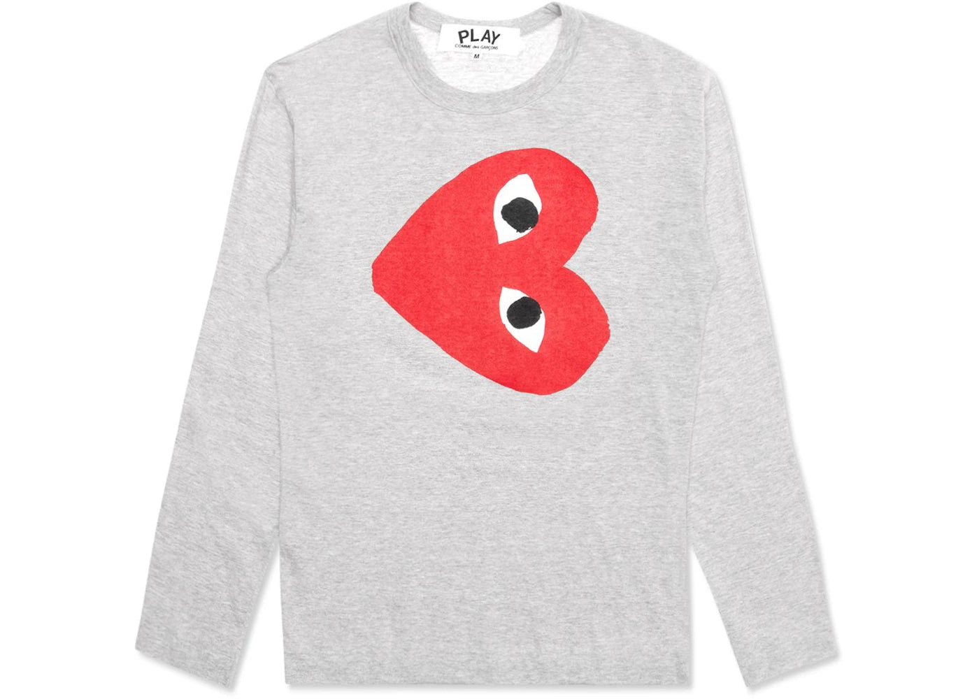Comme des Garcons PLAY Play Red Sideways Heart L/S T-shirt Grey