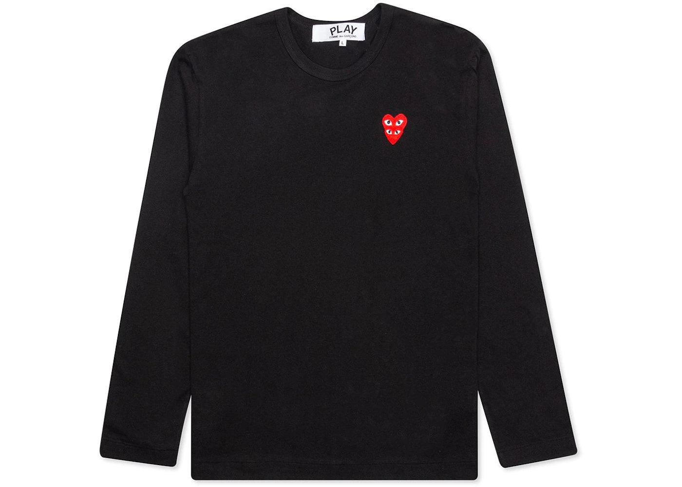 Comme des Garcons PLAY Play Red Stacked Heart L/S T-shirt Black