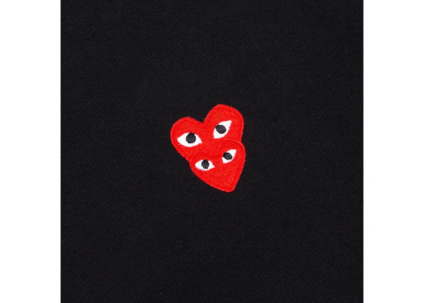 Comme des Garcons PLAY Play Red Stacked Heart Zip Up Hoodie Black