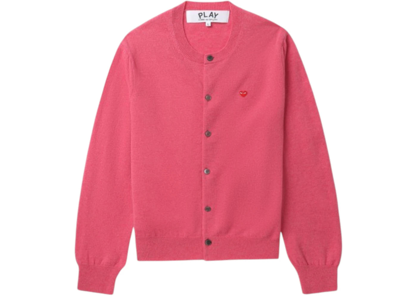 Comme des Garcons PLAY Small Heart Emblem Cardigan Sweater Pink