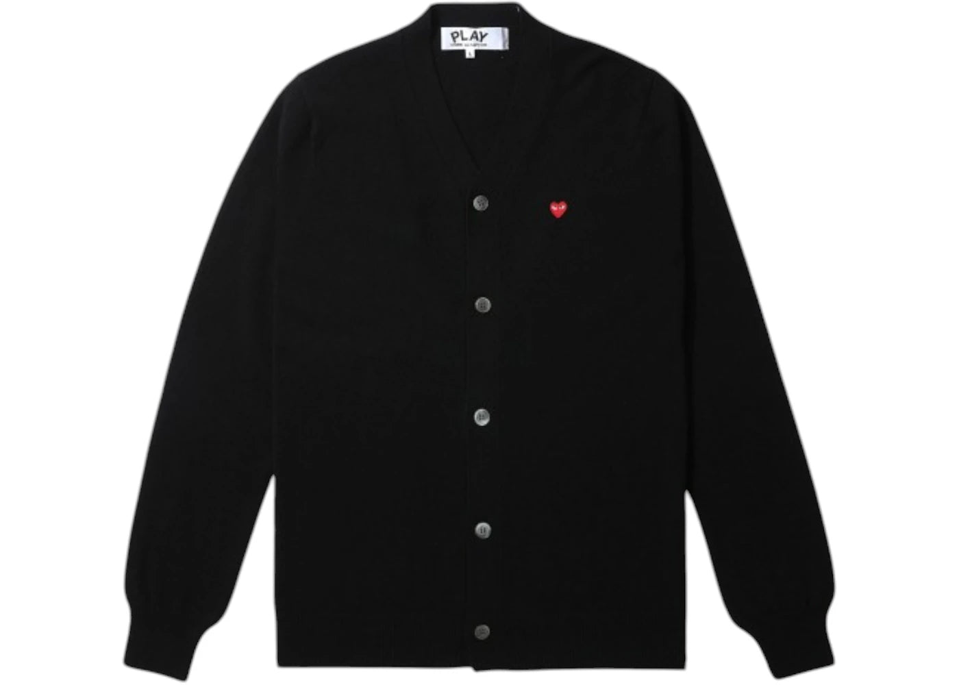 Comme des Garcons PLAY Small Heart Patch Cardigan Sweater Black