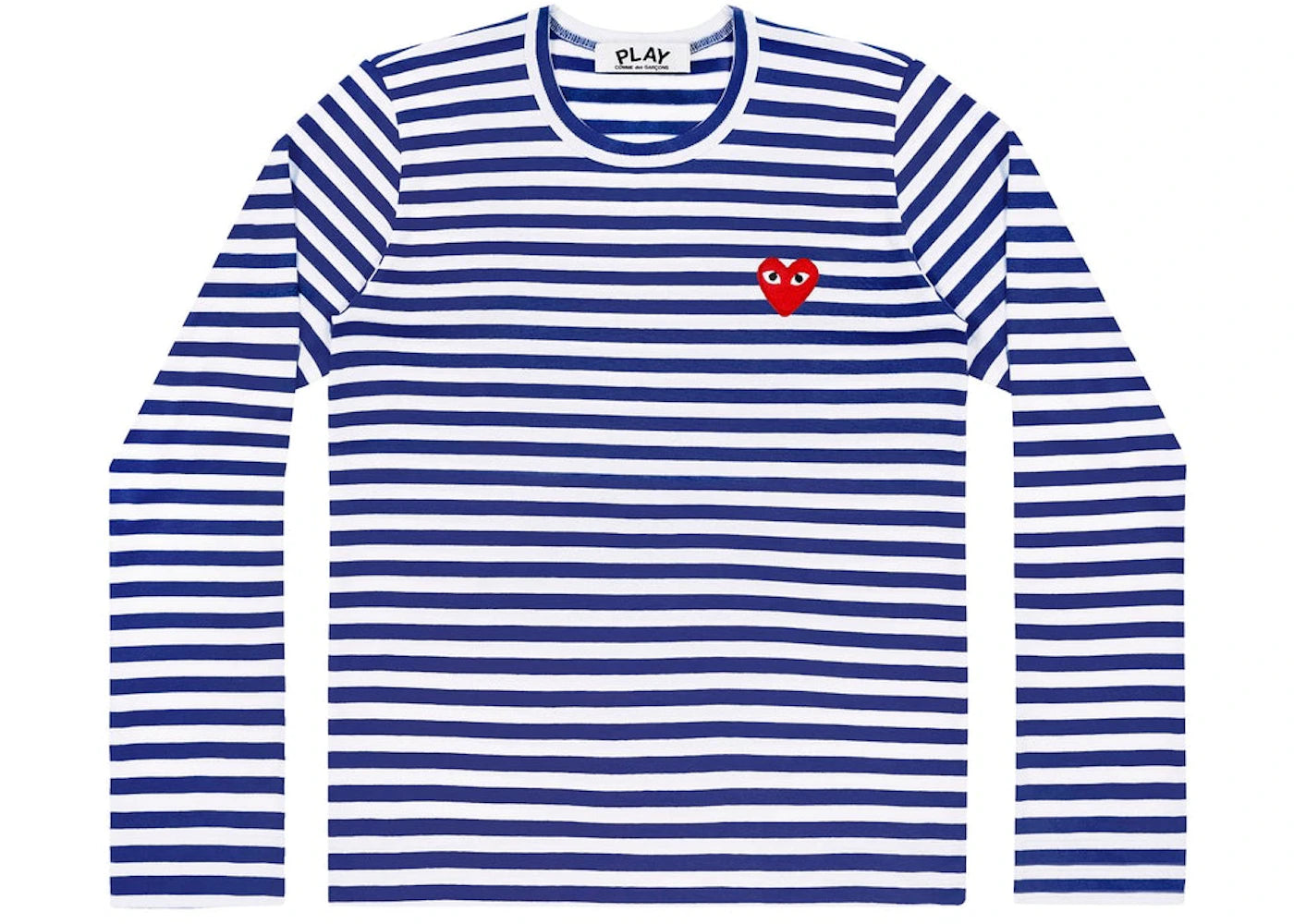 Comme des Garcons PLAY Play Striped Long Sleeve T-shirt Blue/White