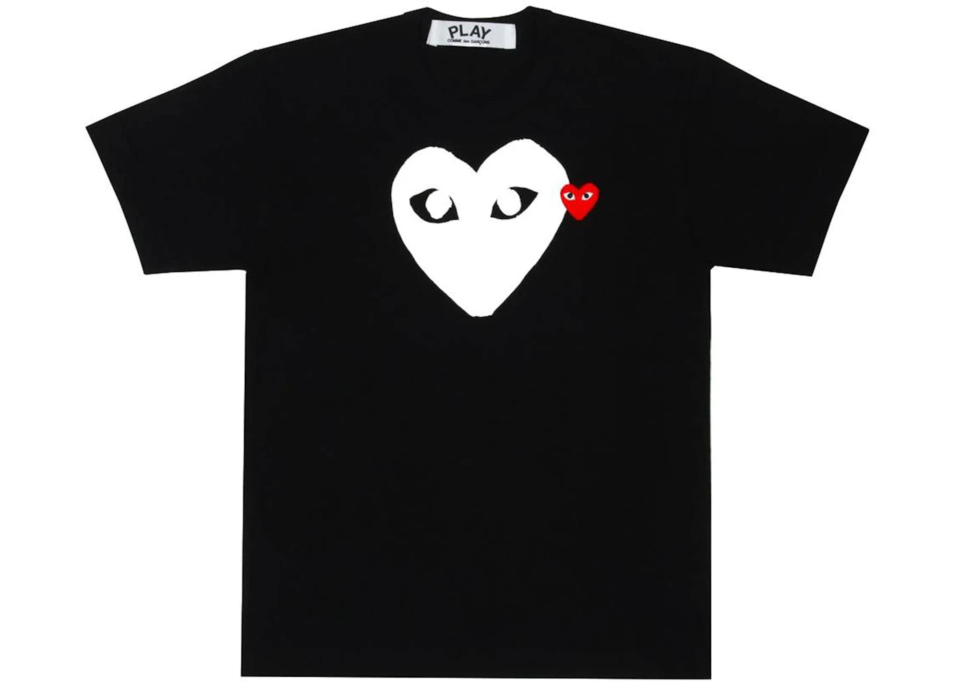 Comme des Garcons PLAY Play White Heart Red Emblem T-shirt Black