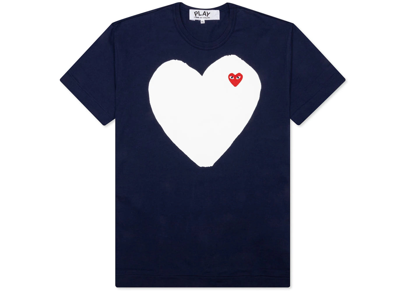 Comme des Garcons PLAY Play White Heart T-shirt Navy