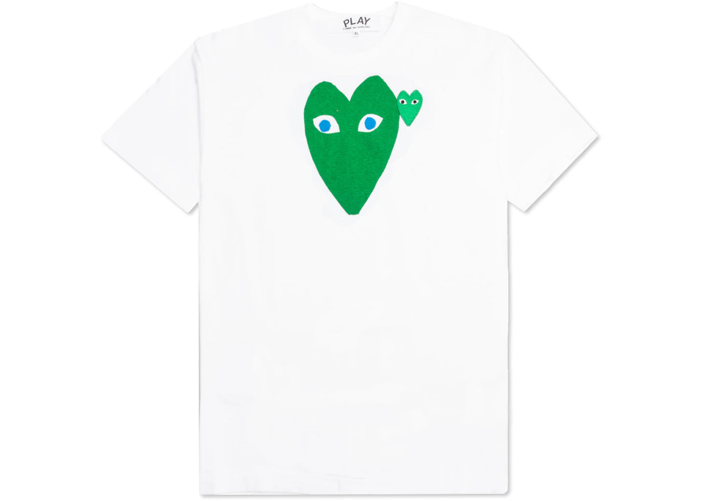Comme des Garcons Play Women's Blue Eyed Green Heart T-shirt White