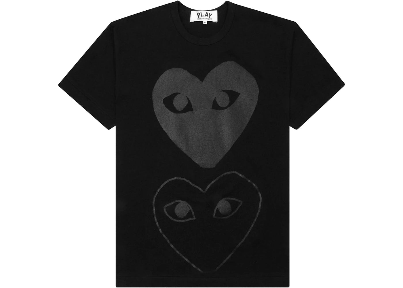 Comme des Garcons Play Women's Double Black Hearts T-shirt Black