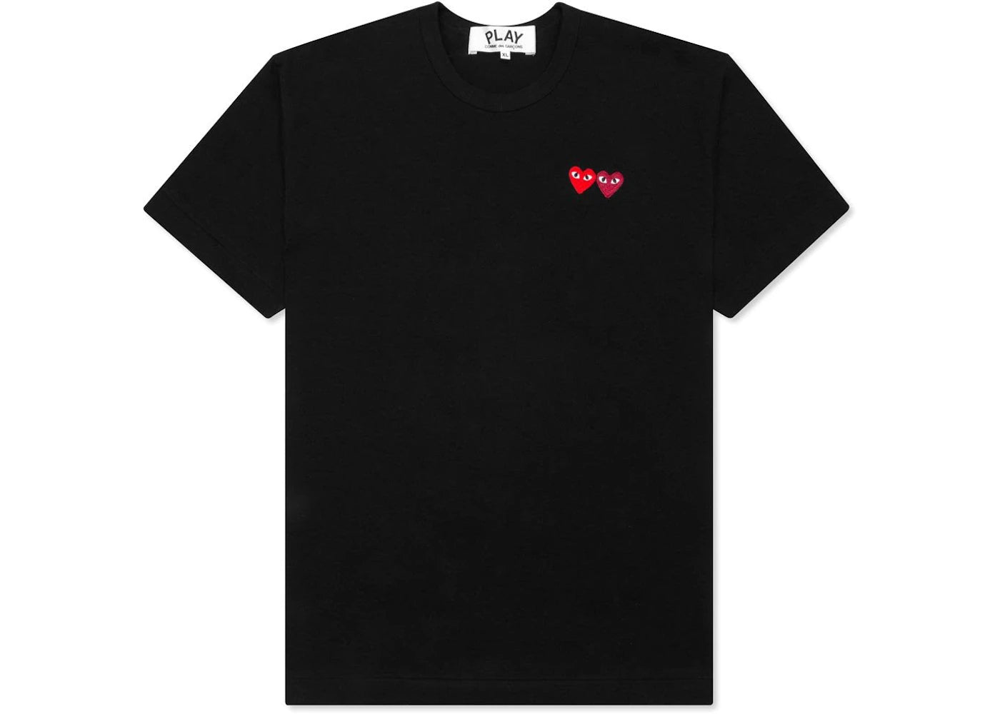 Comme des Garcons Play Women's Double Hearts T-shirt Black
