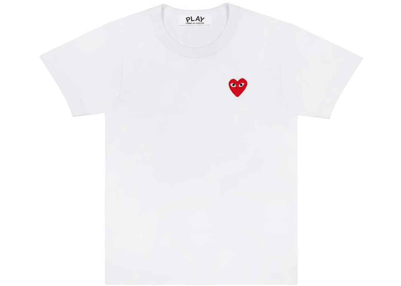 Comme des Garcons PLAY Play Women's Embroidered Red Heart T-shirt White