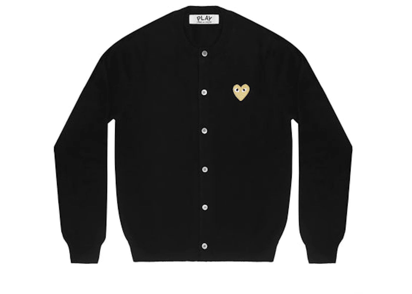 Comme des Garcons PLAY Play Women's Gold Heart Knit Cardigan Sweater Black
