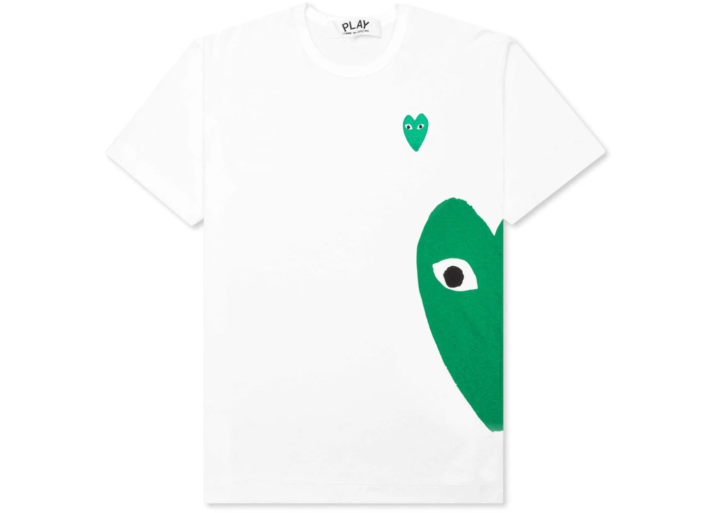 Comme des Garcons Play Women's Green Emblem Heart T-shirt White