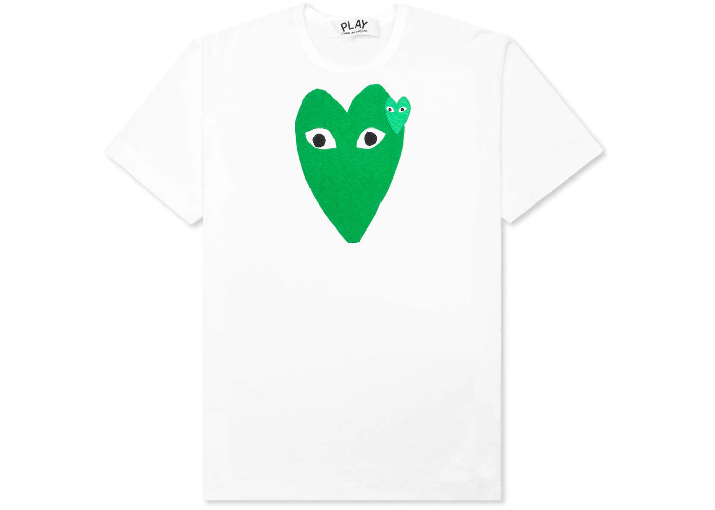 Comme des Garcons Play Women's Green Hearts T-shirt White