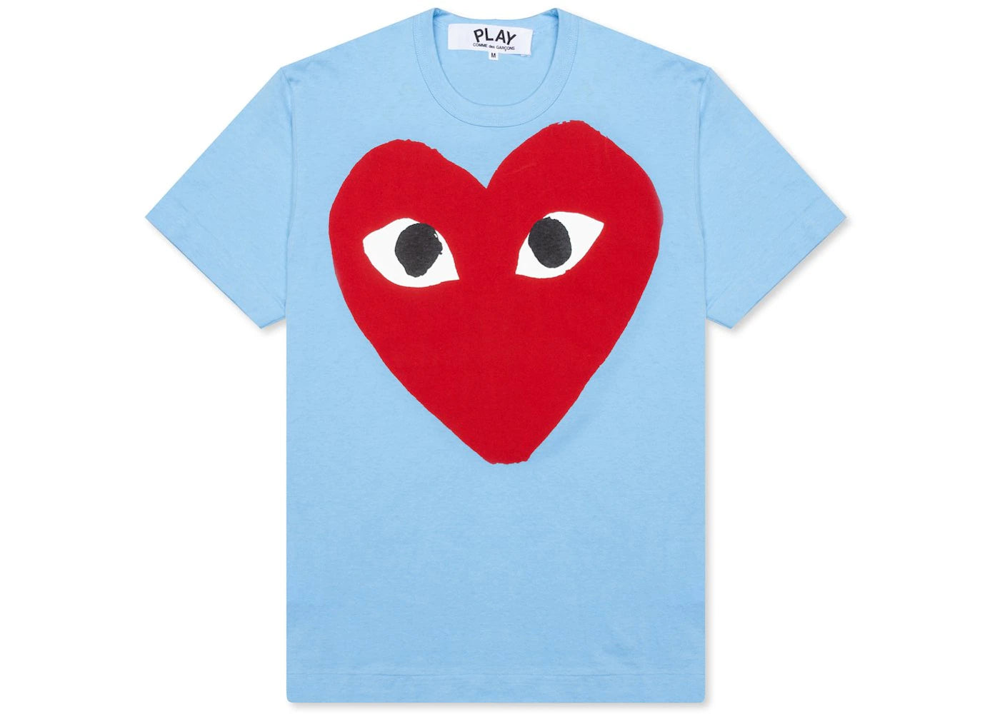 Comme des Garcons Play Women's Pastelle Red Heart T-shirt Blue