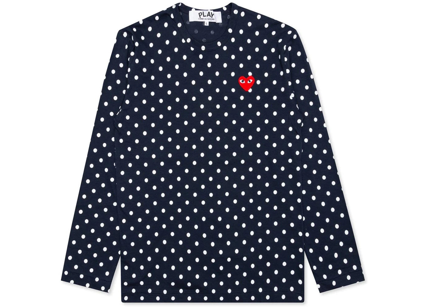 Comme des Garcons Play Women's Polka Dot L/S T-shirt Navy