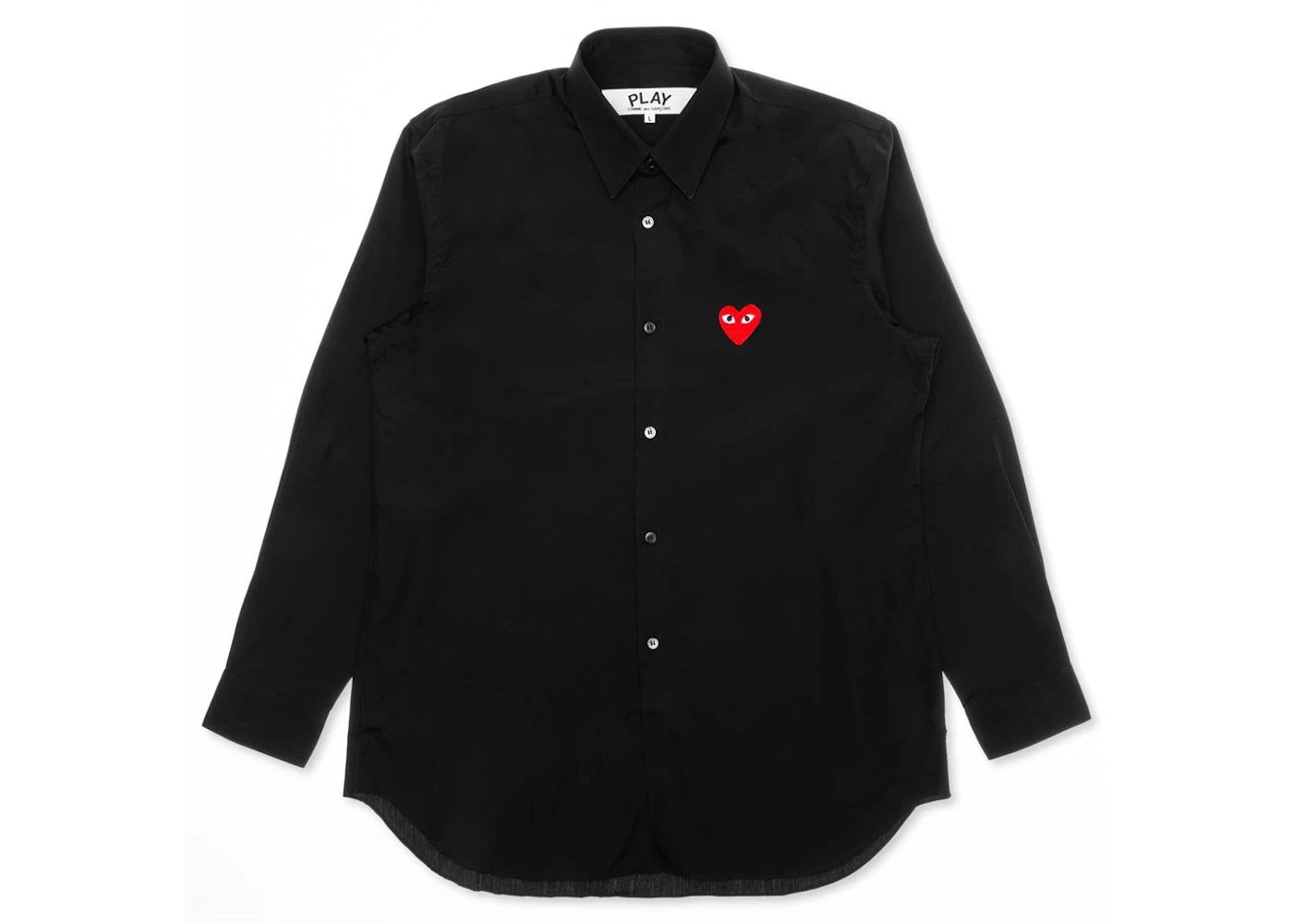 Comme des Garcons Play Women's Red Emblem Button Up Shirt Black