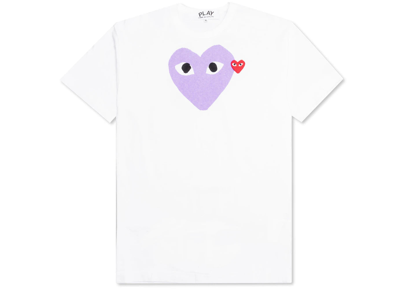 Comme des Garcons Play Women's Red Emblem Heart T-shirt White/Purple