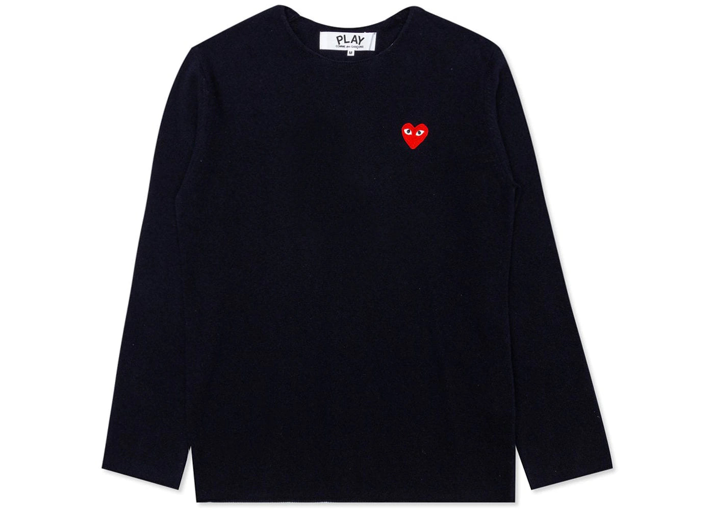Comme des Garcons Play Women's Red Heart Crewneck Sweater Navy