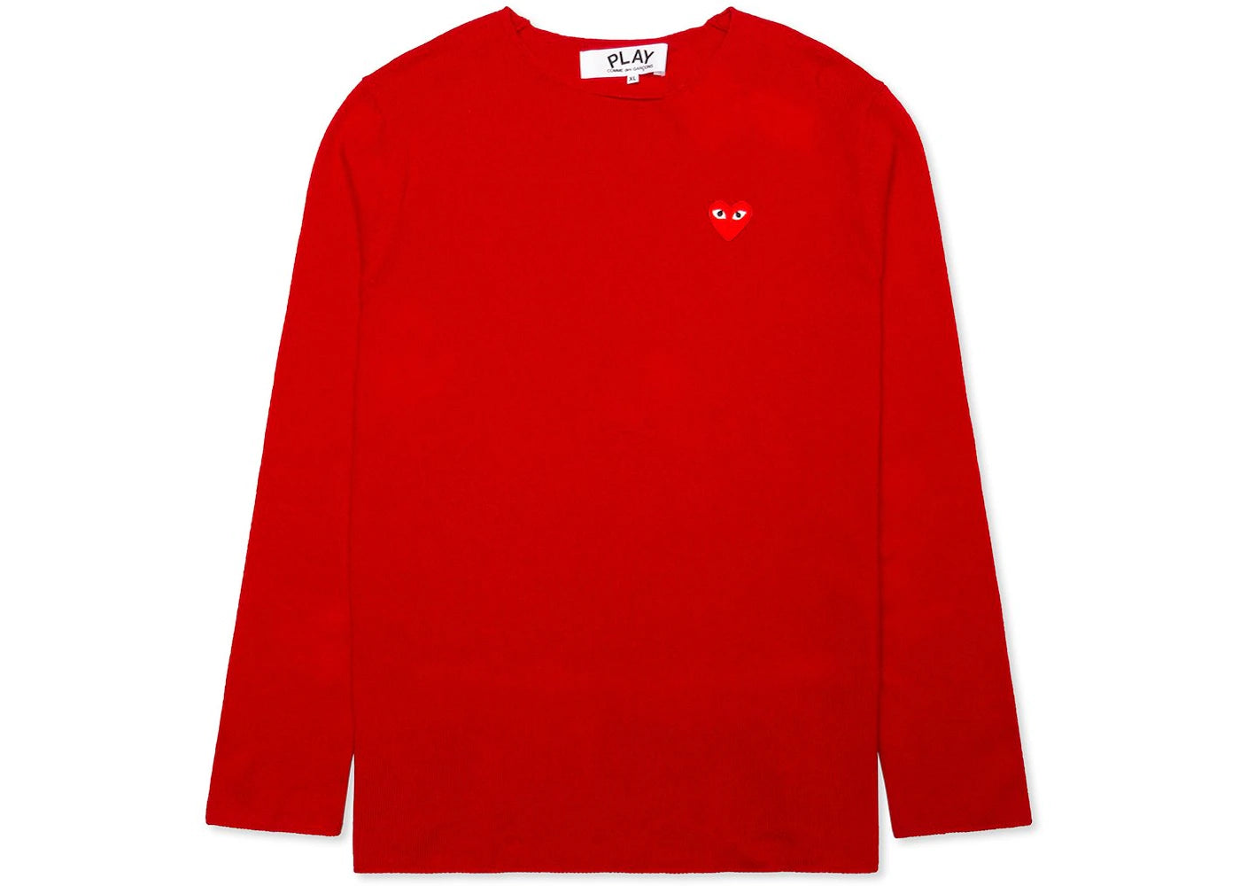 Comme des Garcons Play Women's Red Heart Crewneck Sweater Red