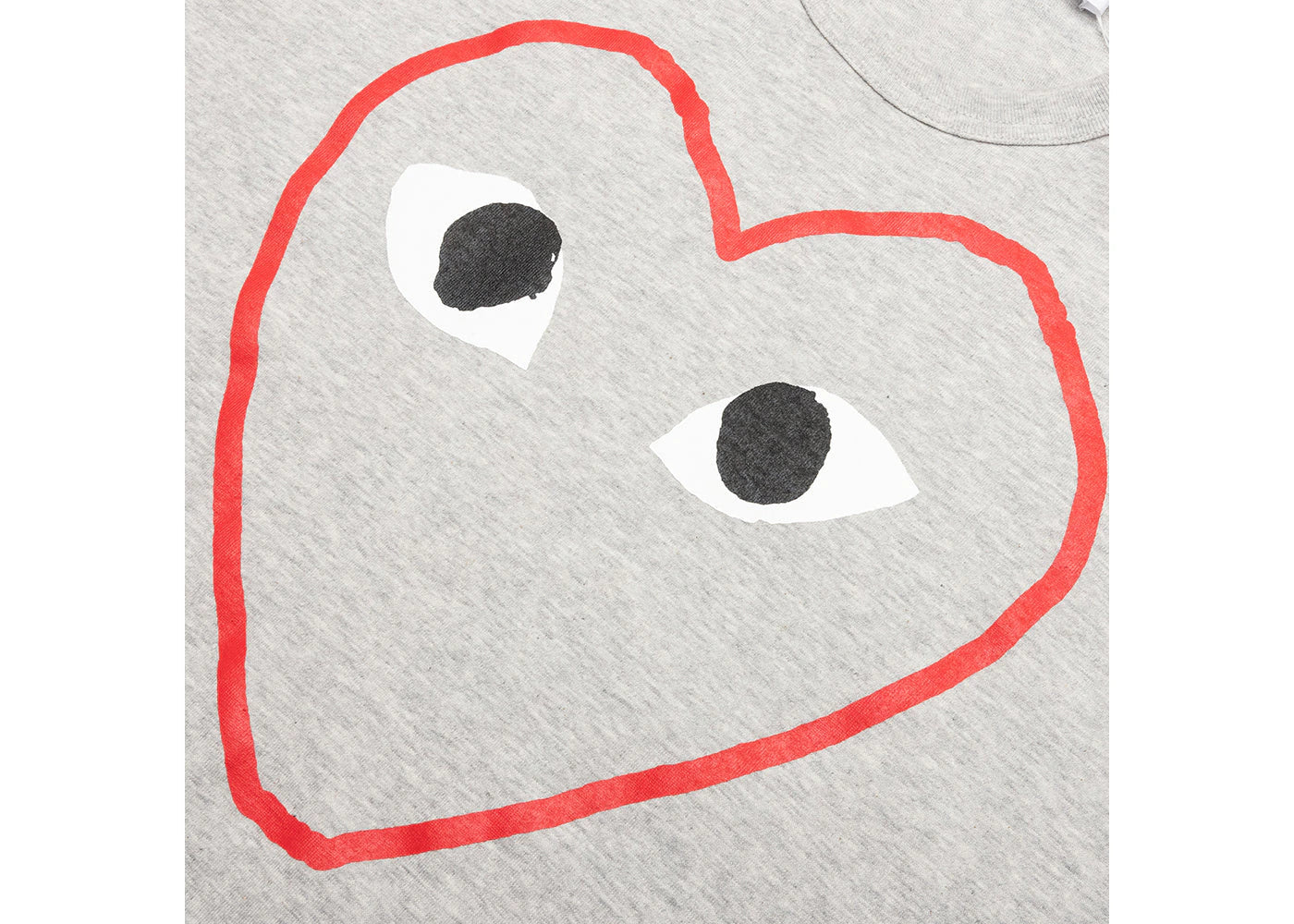 Comme des Garcons PLAY Play Women's Red Heart Sketch L/S T-shirt Grey