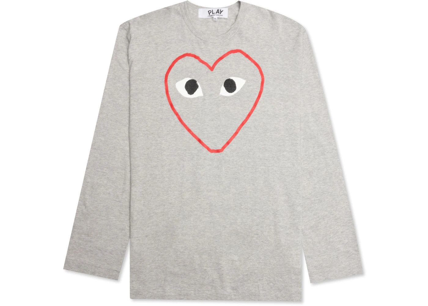 Comme des Garcons Play Women's Red Heart Sketch L/S T-shirt Grey