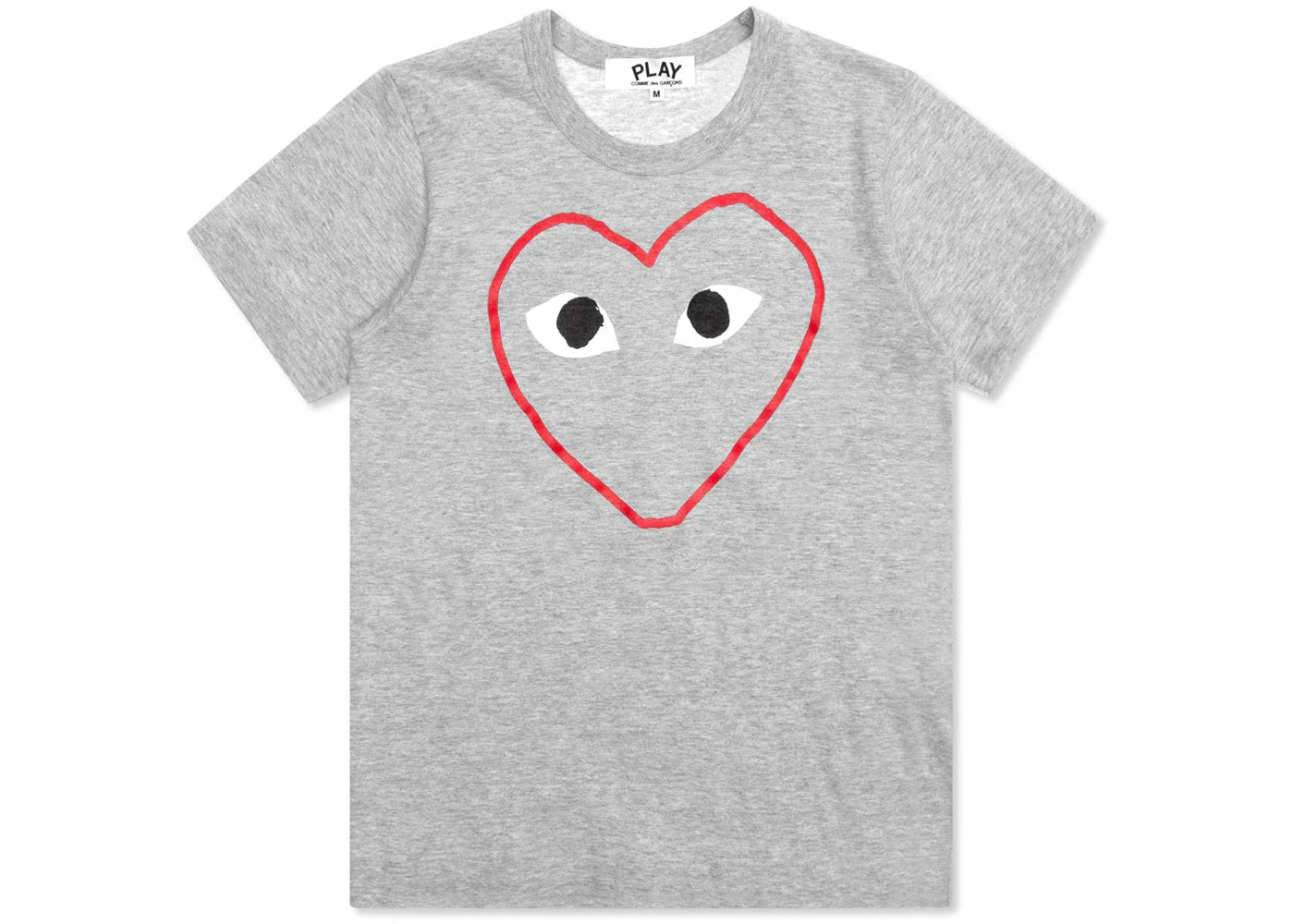 Comme des Garcons PLAY Play Women's Red Heart Sketch T-shirt Grey