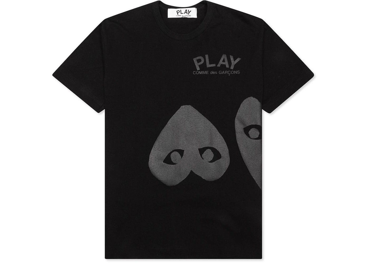 Comme des Garcons Play Women's Three Black Hearts T-shirt Black