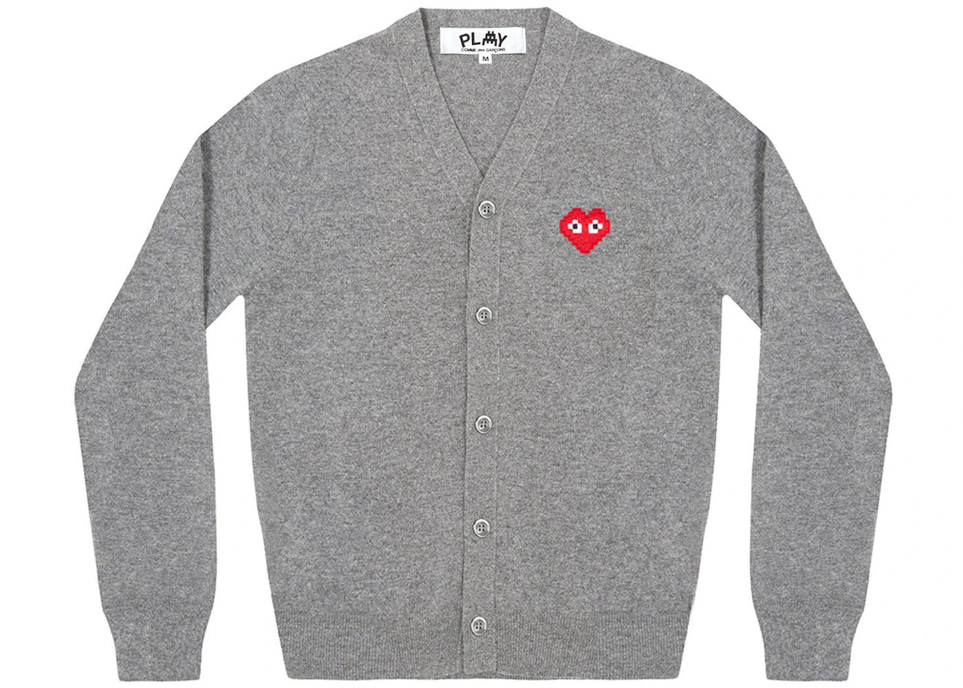 Comme des Garcons PLAY Play x Invader Cardigan Top Grey