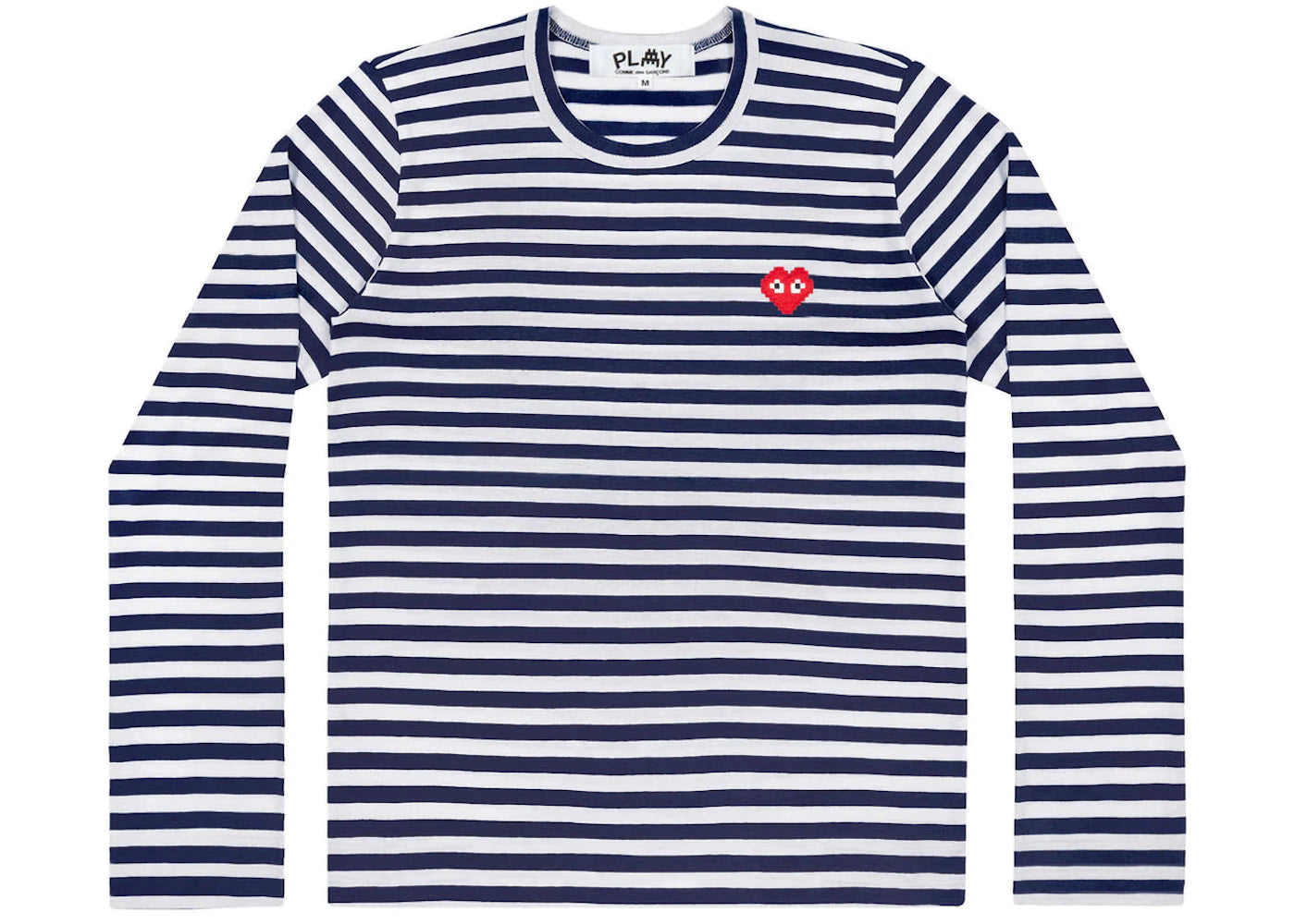 Comme des Garcons PLAY Play x Invader Striped L/S T-shirt Navy White