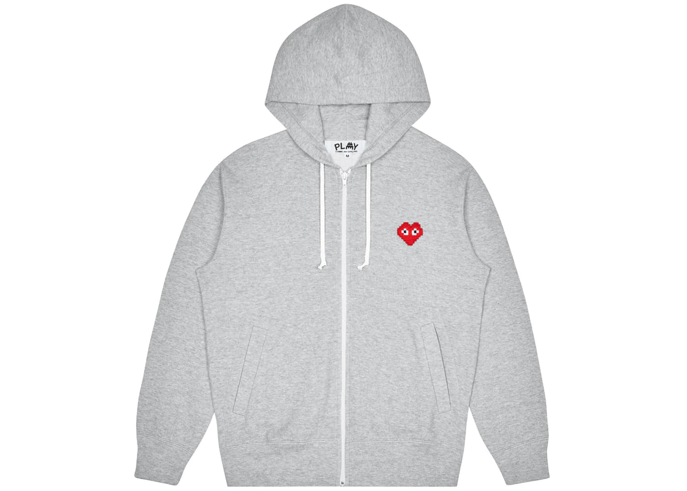 Comme des Garcons PLAY Play x Invader Women's Zip Up Hoodie Top Grey