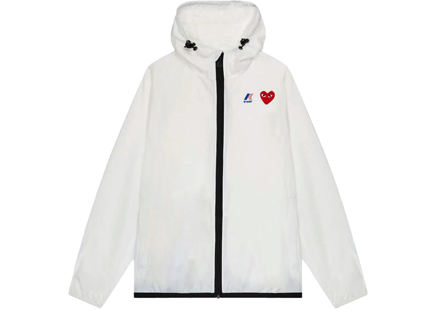 Comme des Garcons PLAY x K-Way Full-Zip Packable Jacket White