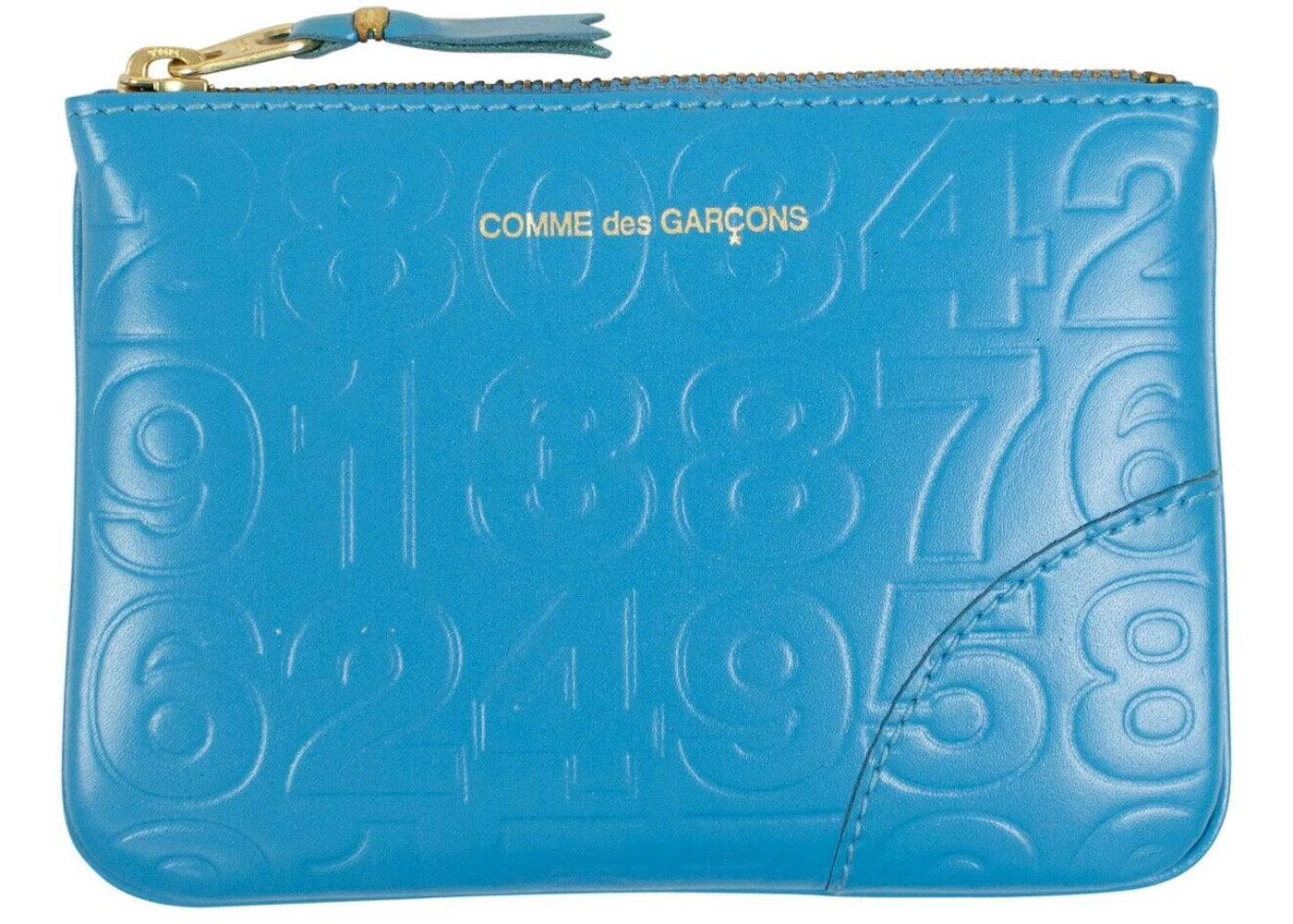 Comme des Garcons SA810ED Wallet Number Embossed Blue