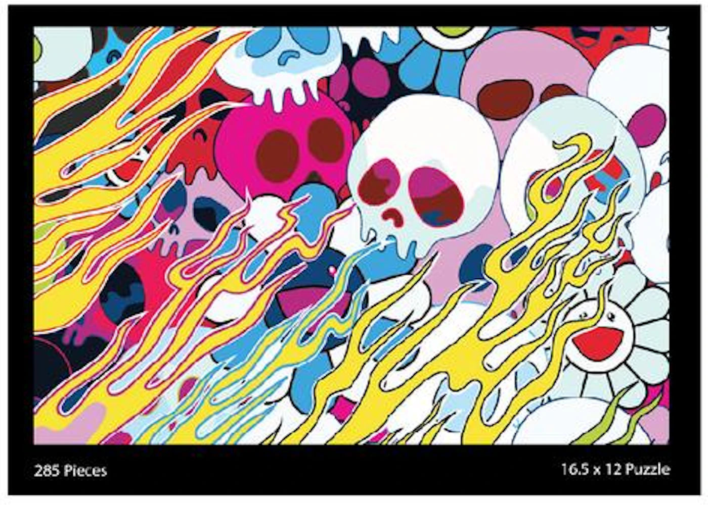 Takashi Murakami Flying Skulls and Flower Puzzle (285 Pieces) Multicolor