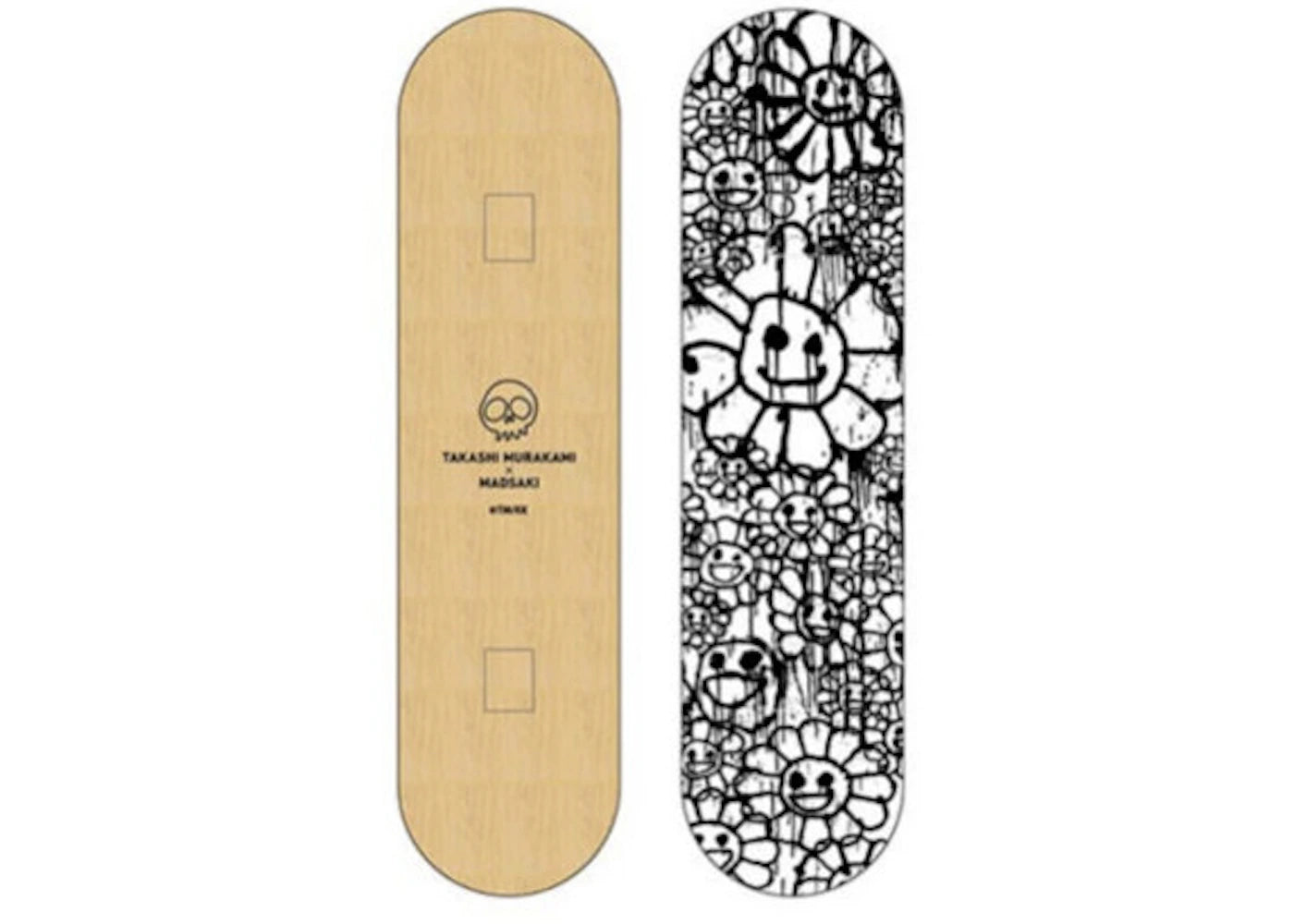 Takashi Murakami Madsaki Flower Skateboard Deck Black/White