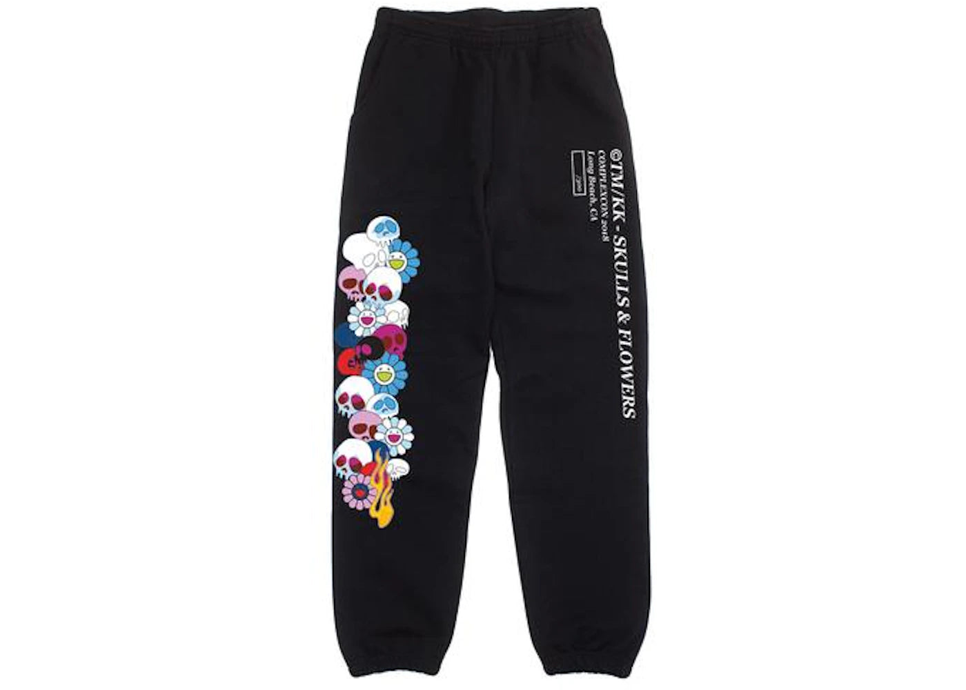 Takashi Murakami Skull and Flower Sweatpants Black