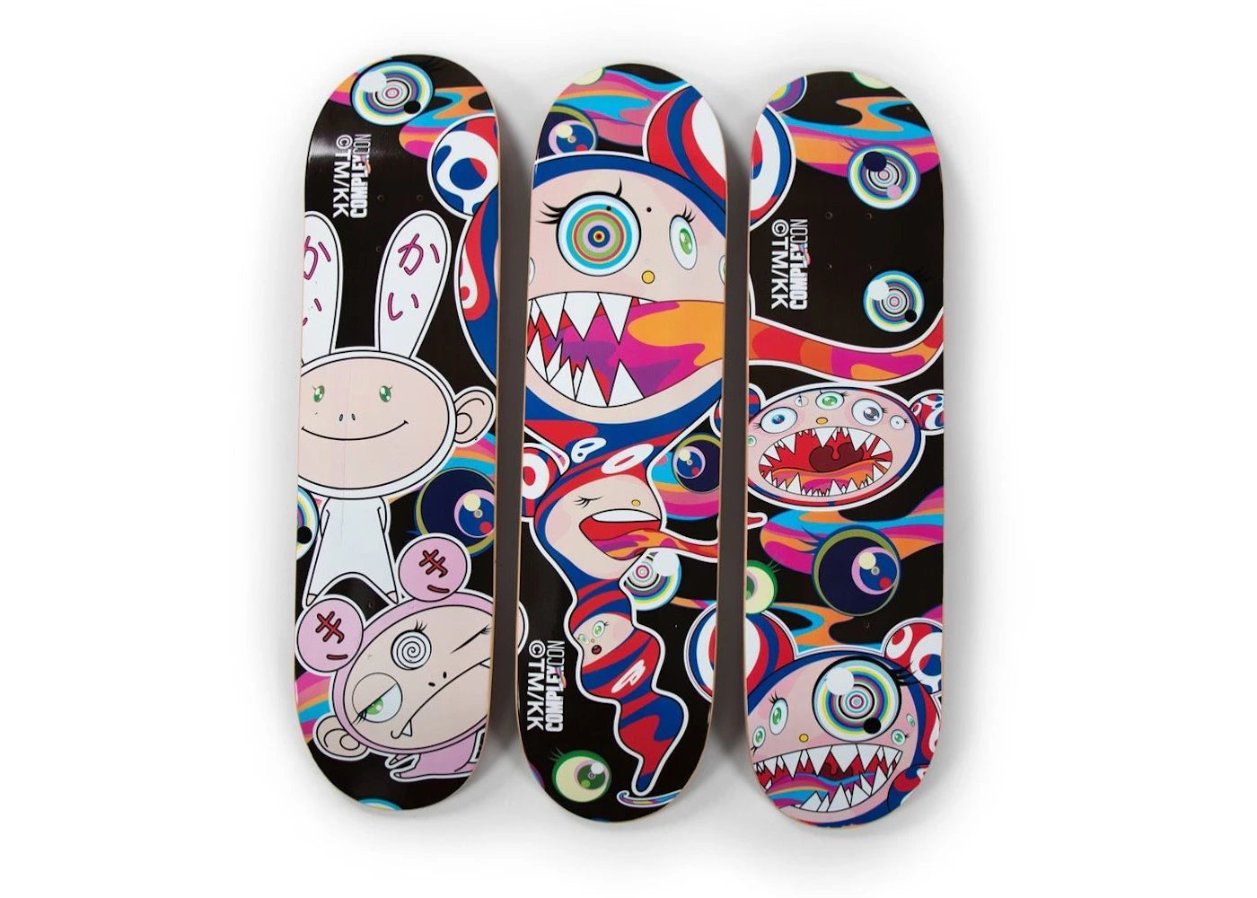 Takashi Murakami x Takashi Murakami Mr Dob Kai Kai Kiki (Set of 3) Skateboard Deck Multi