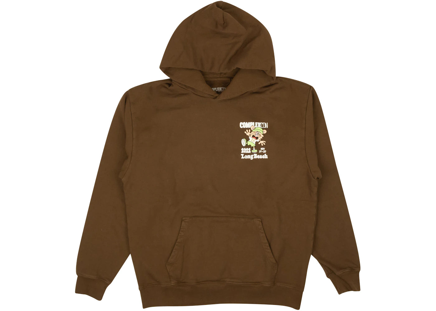 ComplexCon x Verdy Brown Chest Logo Graphic Hoodie Brown