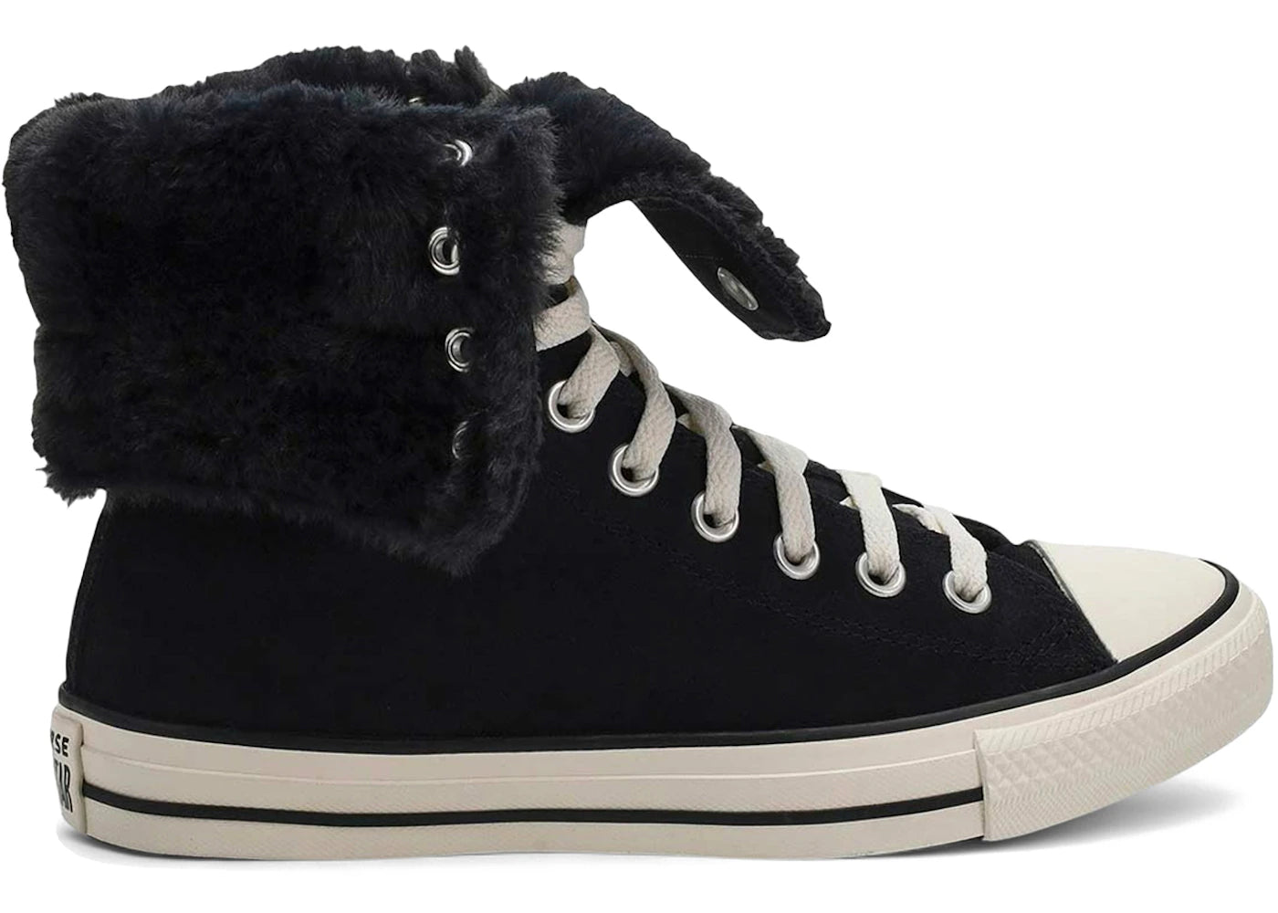 Converse Chuck Taylor All Star Fold Over Hi Black Egret (Women's)