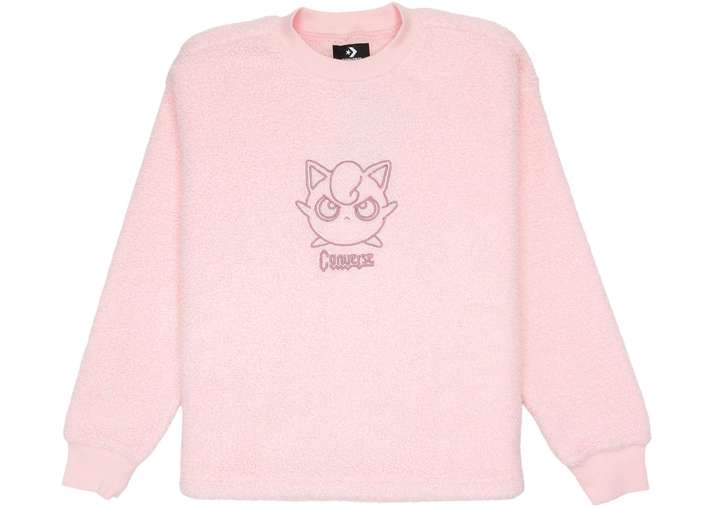 Converse Pokemon Jigglypuff Sherpa Crewneck Sweatshirt Pink