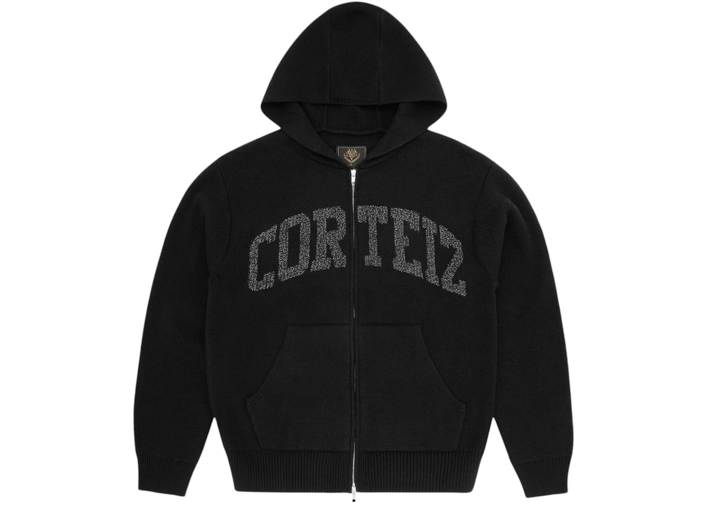 Corteiz 3M College Knit Zip Hoodie Black