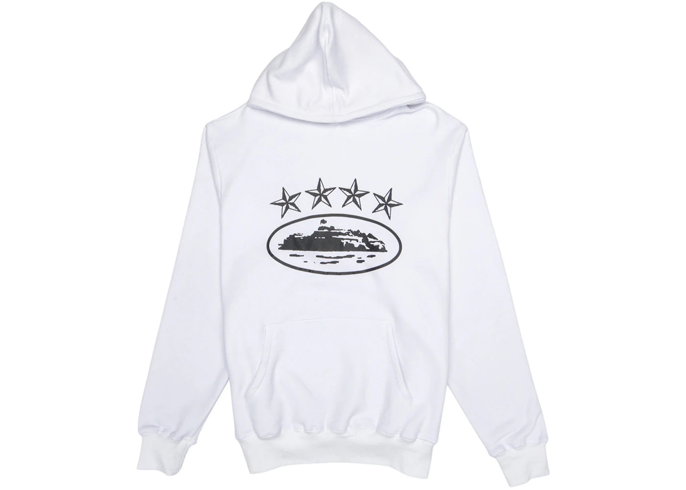 Corteiz 4Starz Alcatraz Hoodie White