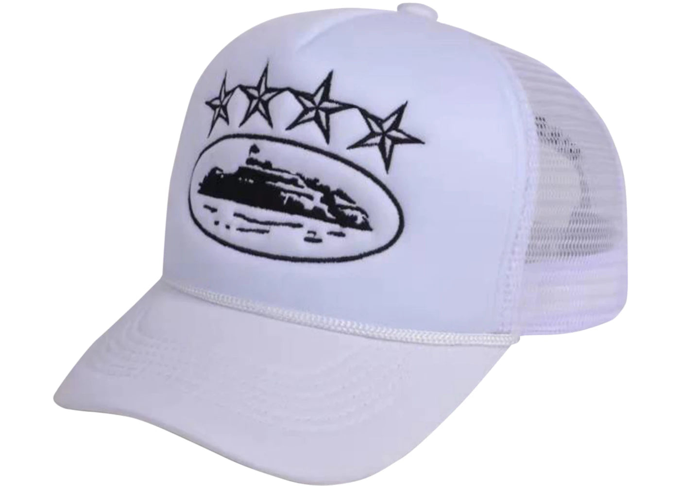 Corteiz 4Starz Alcatraz Trucker Hat White